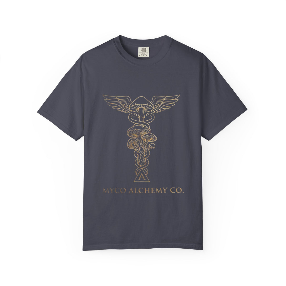 Myco Alchemy Co. Caduceus Mushroom Illustration T-Shirt | Apothecary Symbol Tee