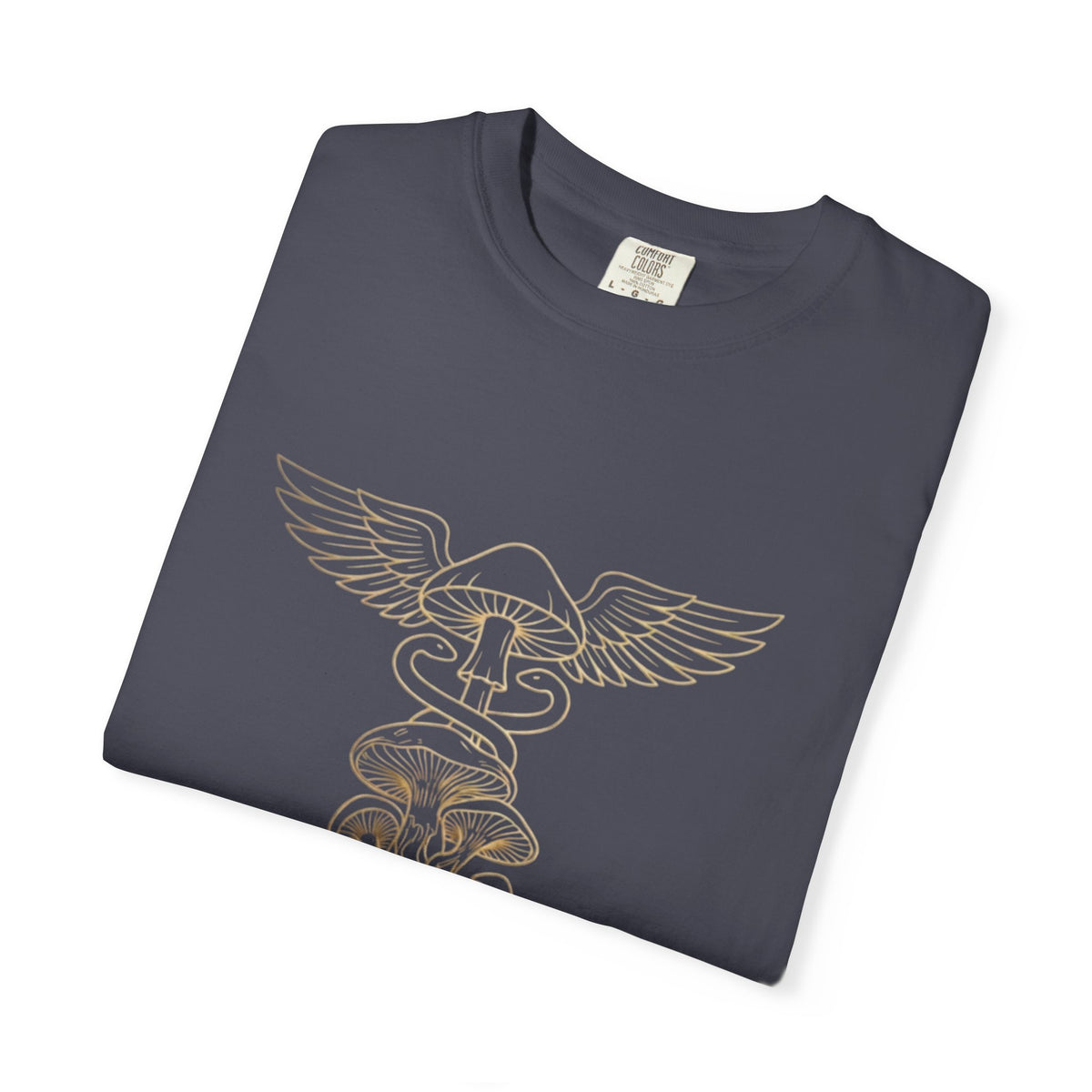 Myco Alchemy Co. Caduceus Mushroom Illustration T-Shirt | Apothecary Symbol Tee
