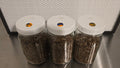 3 Pack Premium Sterilized Rye Grain Spawn Jars 1 Quart Wide Mouth Mason Jar Autoclave Plastic Lids Genuine Dr. Myco Injection Ports